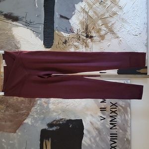 NWT Jenni Full Length Leggings Cross Band Front Plum Wine Women XS